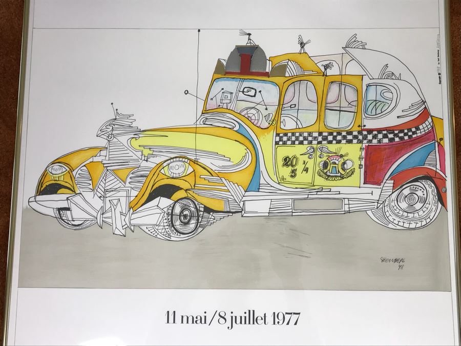 Framed Saul Steinberg Poster Art Of Living From 1948 Galerie Maeghy Paris 1977 Maeght Editeur Arte Paris [Photo 3]