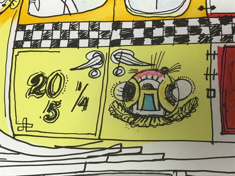 Framed Saul Steinberg Poster Art Of Living From 1948 Galerie Maeghy Paris 1977 Maeght Editeur Arte Paris [Photo 6]