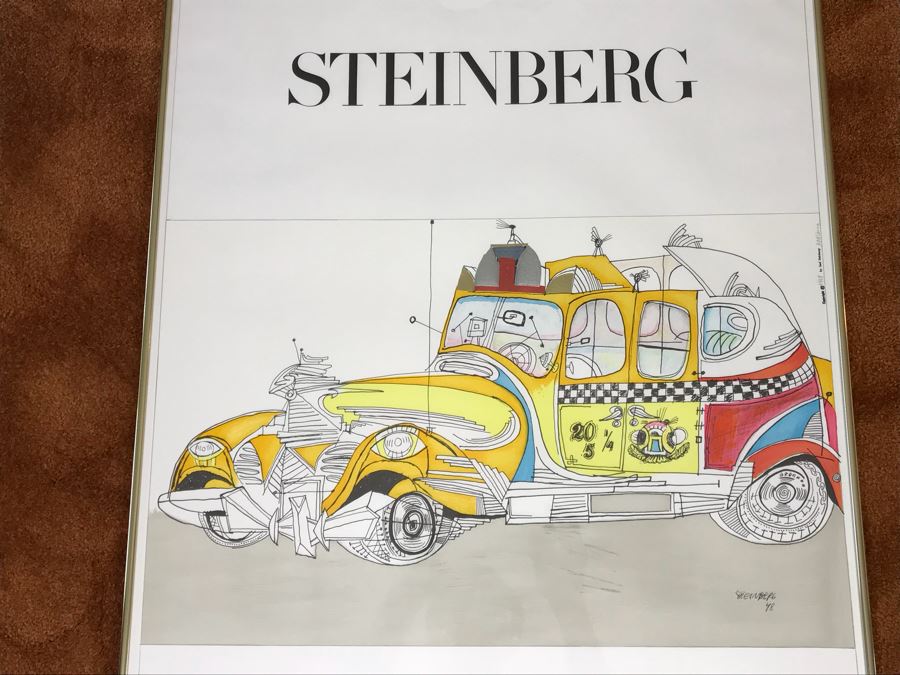 Framed Saul Steinberg Poster Art Of Living From 1948 Galerie Maeghy Paris 1977 Maeght Editeur Arte Paris [Photo 2]