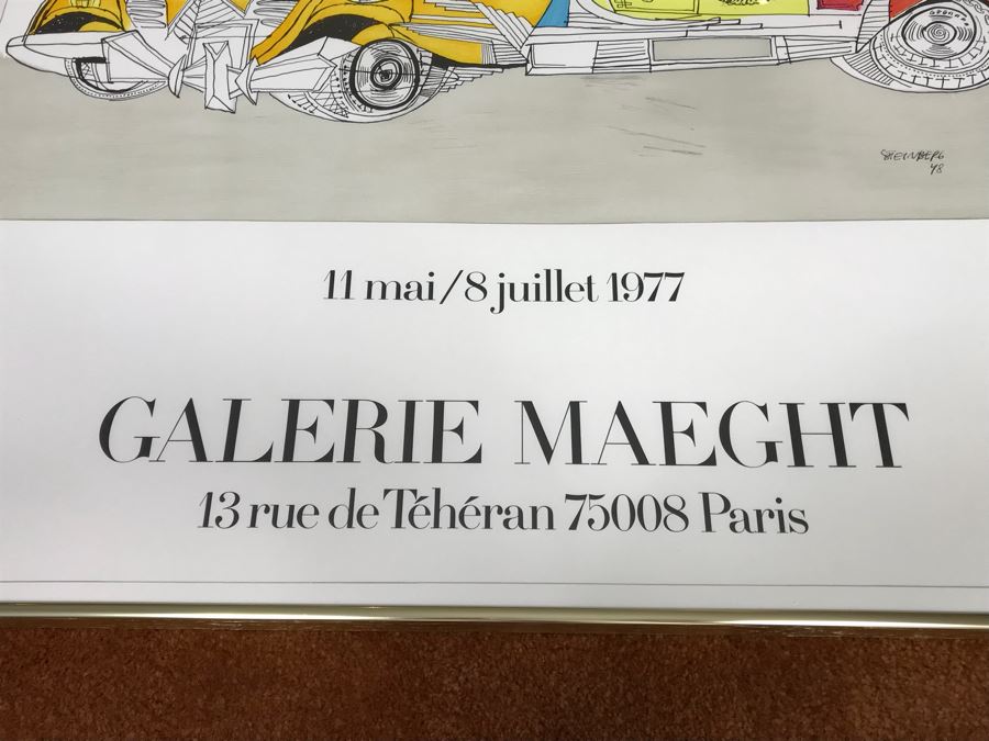 Framed Saul Steinberg Poster Art Of Living From 1948 Galerie Maeghy Paris 1977 Maeght Editeur Arte Paris [Photo 9]