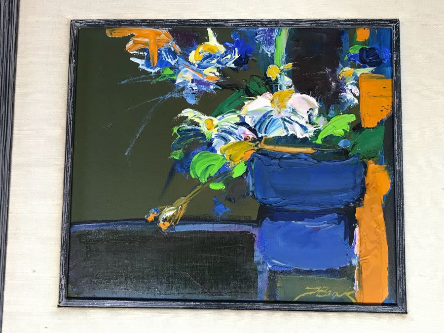 Original Oil Painting By Henrietta Berk (1919-1990) Titled “Mixed Bouquet” 12” X 14” Signed Lower Right More Info On Back Of Painting [Photo 3]