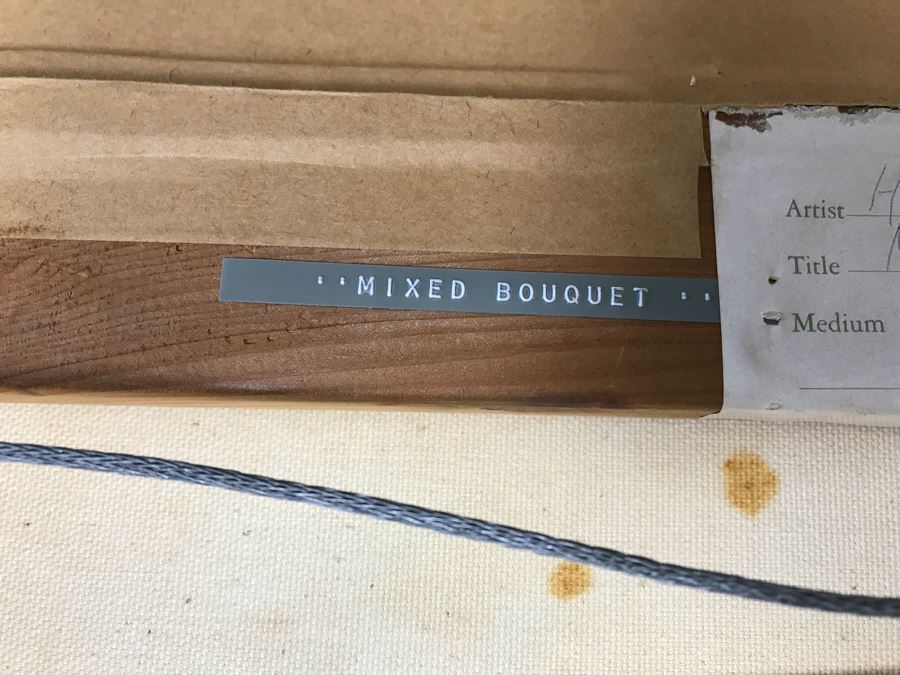 Original Oil Painting By Henrietta Berk (1919-1990) Titled “Mixed Bouquet” 12” X 14” Signed Lower Right More Info On Back Of Painting [Photo 10]