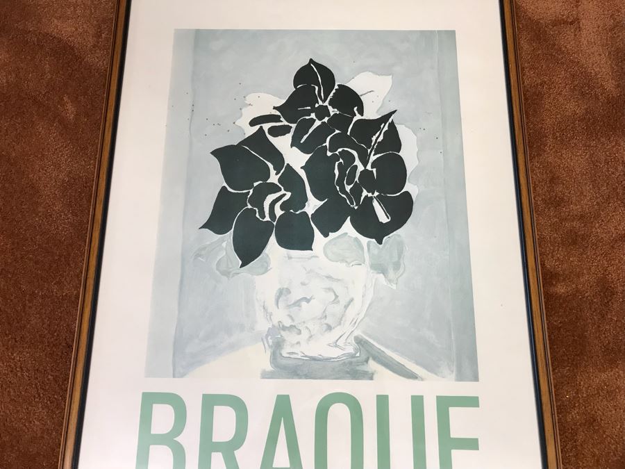 Framed Vintage 1980 Braque Galeria Maeght Poster 22” X 34” [Photo 3]