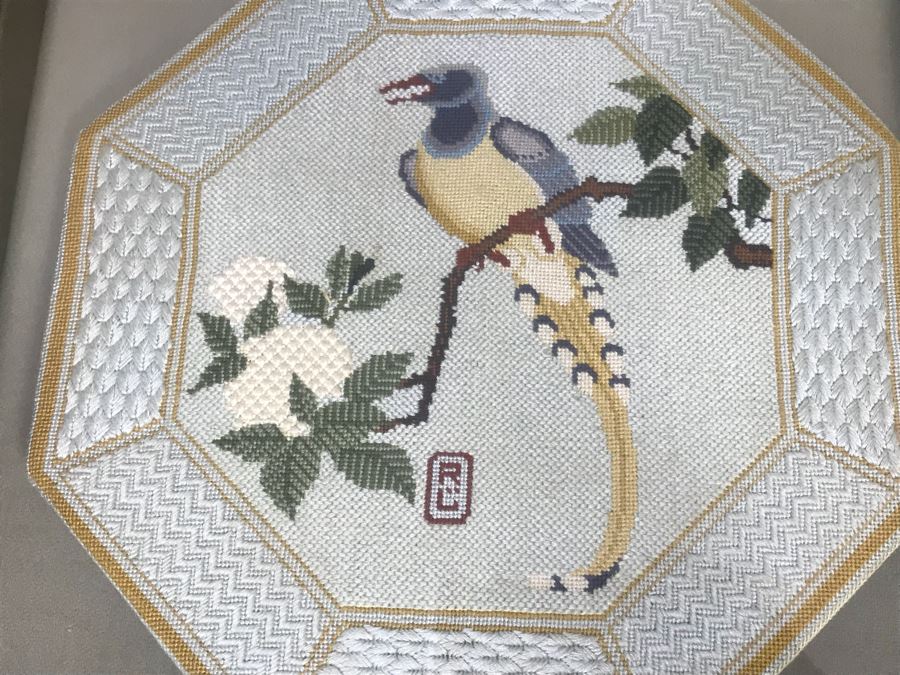 Set Of (5) Bird Motif Needlepoints [Photo 9]