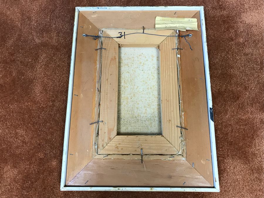 Original Oil Painting By Leonard Creo Titled “Con Papa” 6.5” X 11” [Photo 9]