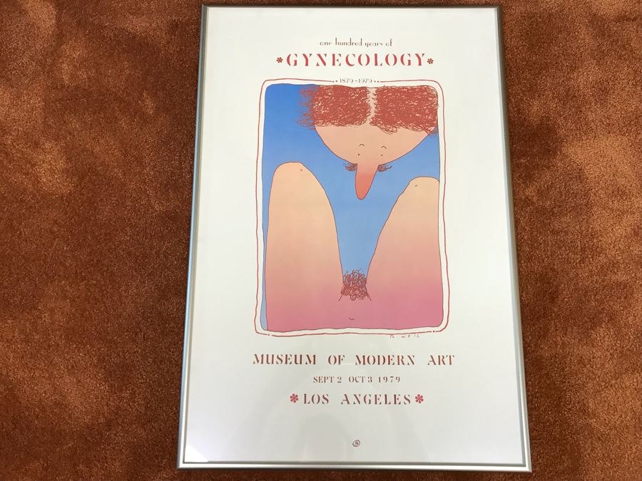 Framed Robert Weil Poster From Museum Of Modern Art Los Angeles 1979 One Hundred Years Of Gynecology 17” X 25”