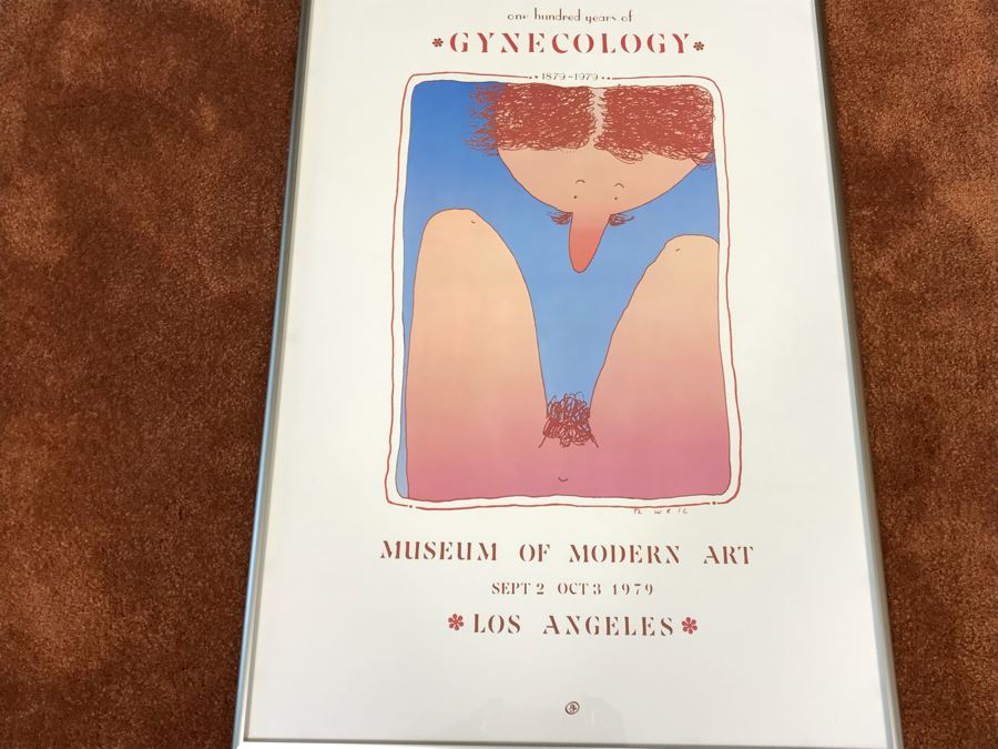 Framed Robert Weil Poster From Museum Of Modern Art Los Angeles 1979 One Hundred Years Of Gynecology 17” X 25” [Photo 2]