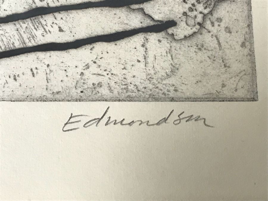 Leonard Edmondson (1916-2002) Colored Etching “Aquarius” Limited Edition 11 Of 50 Hand Signed By Artist 14' X 11' [Photo 5]