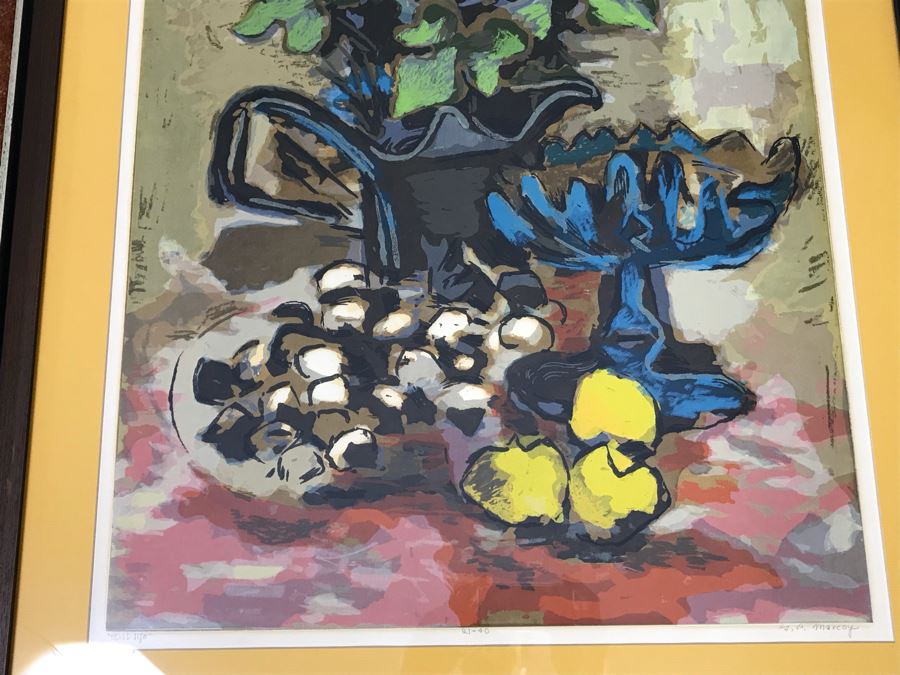 Guy Maccoy (1904-1981) Serigraph Titled “Still Life” 21 Of 40 Hand Signed By Artist G. B. Maccoy 30” X 38” Guy Crittington Maccoy [Photo 4]