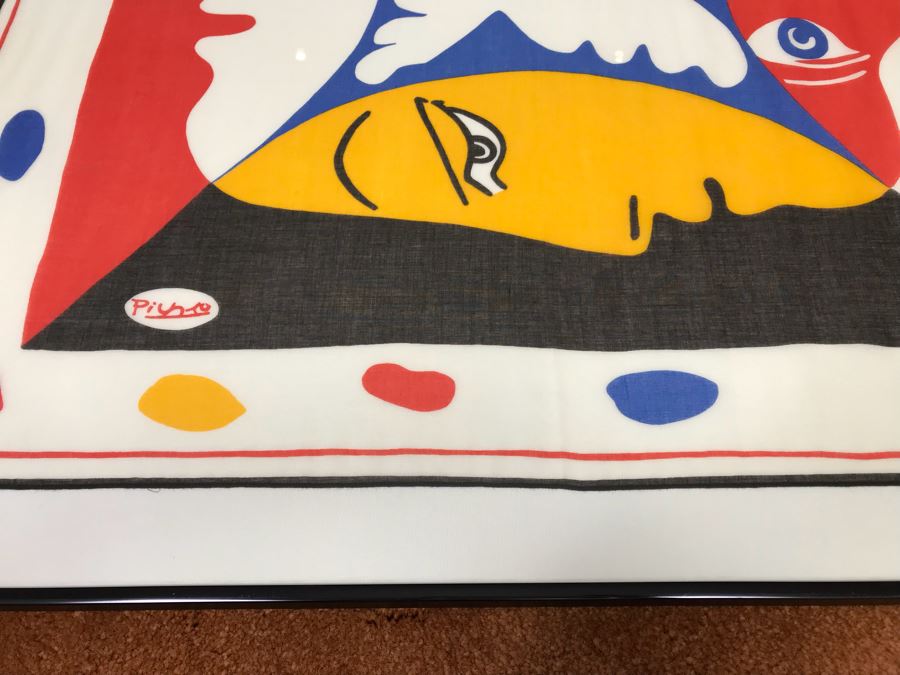 Framed Picasso Scarf Designed By Picasso For World Festival Of Youth And Students 30” X 30” [Photo 7]