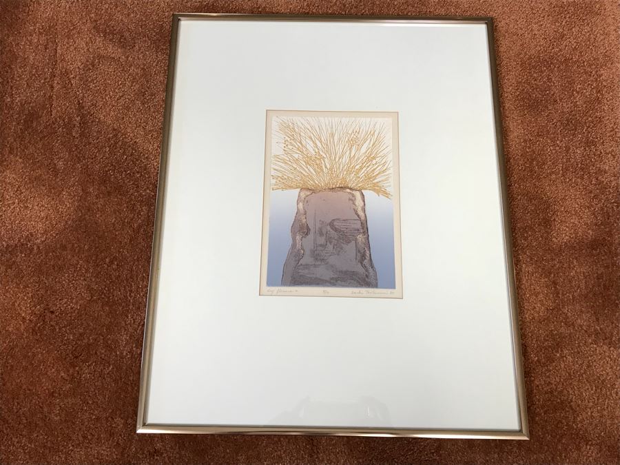 Sachi Tsutsumi Color Etching Titled 'Dry Flowers A' Limited Edition 8 Of 12 Hand Signed By Artist Lower Right 16' X 20' [Photo 2]