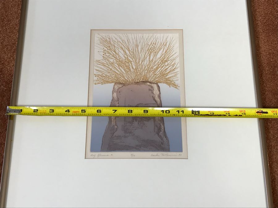 Sachi Tsutsumi Color Etching Titled 'Dry Flowers A' Limited Edition 8 Of 12 Hand Signed By Artist Lower Right 16' X 20' [Photo 10]