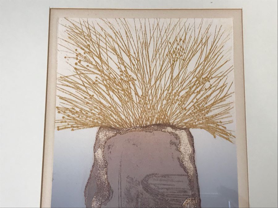 Sachi Tsutsumi Color Etching Titled 'Dry Flowers A' Limited Edition 8 Of 12 Hand Signed By Artist Lower Right 16' X 20' [Photo 5]