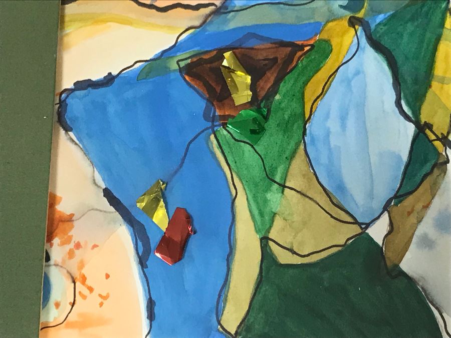 Mary Ashley Original Mixed Media Abstract Artwork Signed Lower Left 21” X 17” [Photo 5]