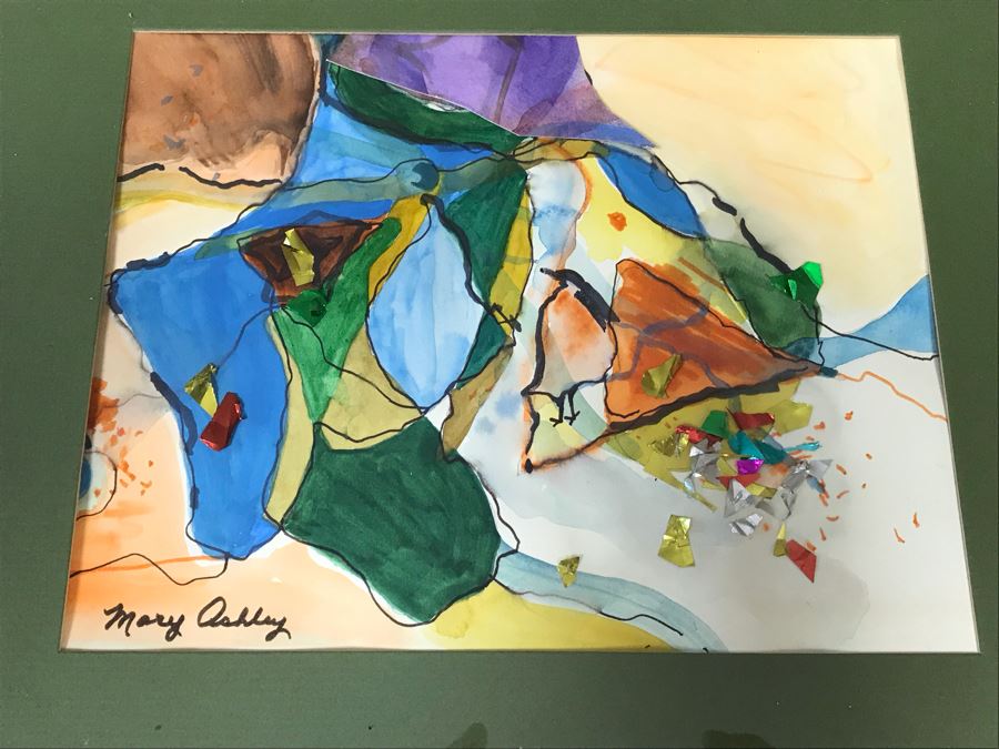 Mary Ashley Original Mixed Media Abstract Artwork Signed Lower Left 21” X 17” [Photo 3]