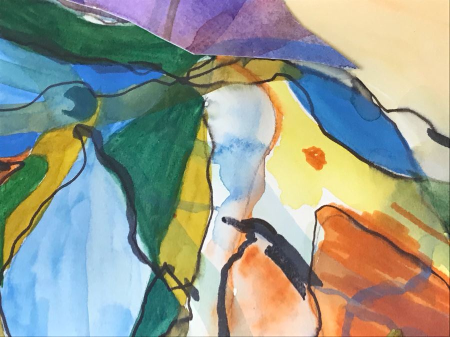 Mary Ashley Original Mixed Media Abstract Artwork Signed Lower Left 21” X 17” [Photo 7]