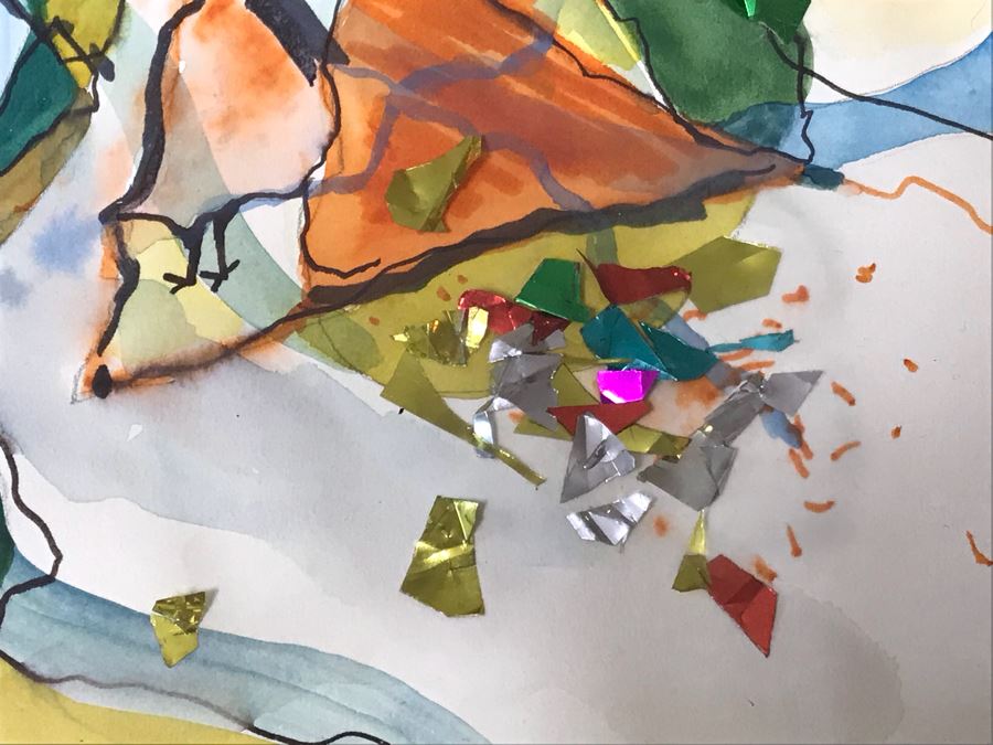 Mary Ashley Original Mixed Media Abstract Artwork Signed Lower Left 21” X 17” [Photo 6]