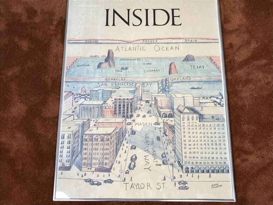 Framed James McCaffry Poster Titled “Inside” Vintage 1978 Arts & Leisure Publications 29” X 40” [Photo 3]