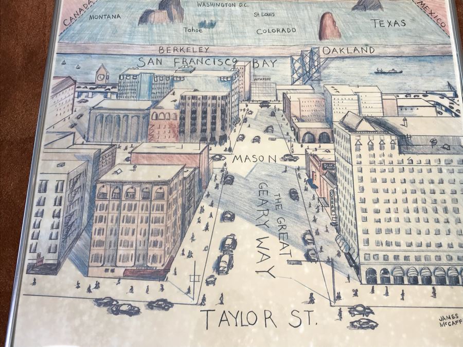 Framed James McCaffry Poster Titled “Inside” Vintage 1978 Arts & Leisure Publications 29” X 40” [Photo 9]