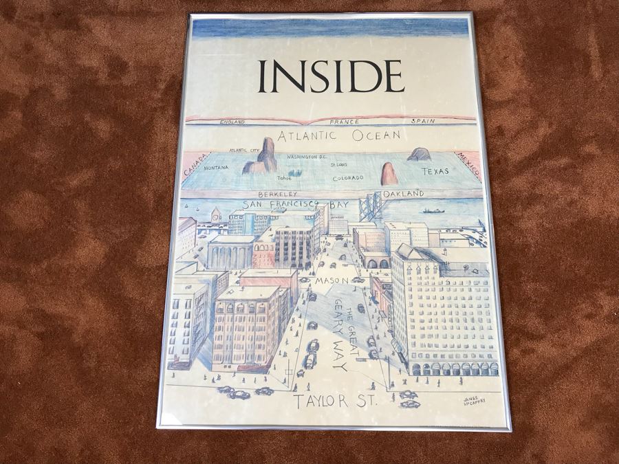 Framed James McCaffry Poster Titled “Inside” Vintage 1978 Arts & Leisure Publications 29” X 40” [Photo 2]