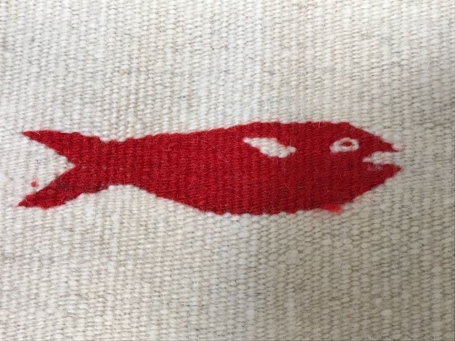 Hand Knotted Wool Area Reservation Rug Fish Motif 21' X 48' [Photo 6]