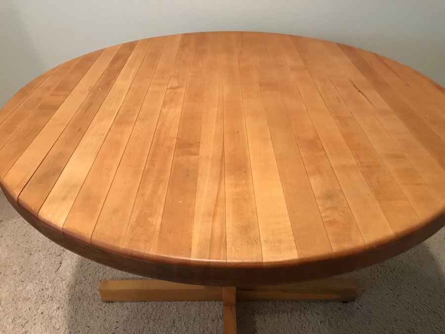 Round Butcher Block Dining Room Table