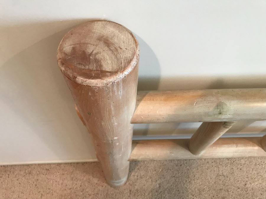 Queen Size Wooden Tree Trunk Headboard With Metal Frame [Photo 7]