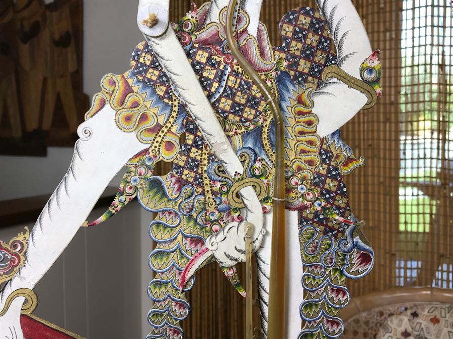 Vintage Thailand Shadow Puppet With Stand [Photo 5]