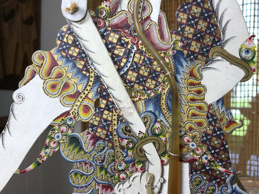 Vintage Thailand Shadow Puppet With Stand [Photo 12]