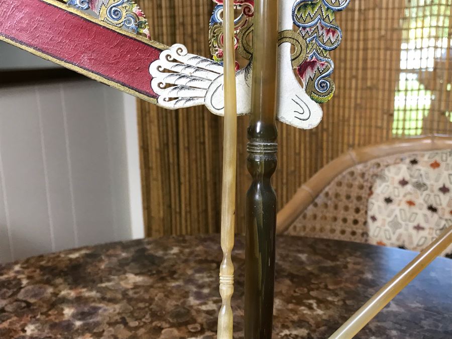 Vintage Thailand Shadow Puppet With Stand [Photo 8]