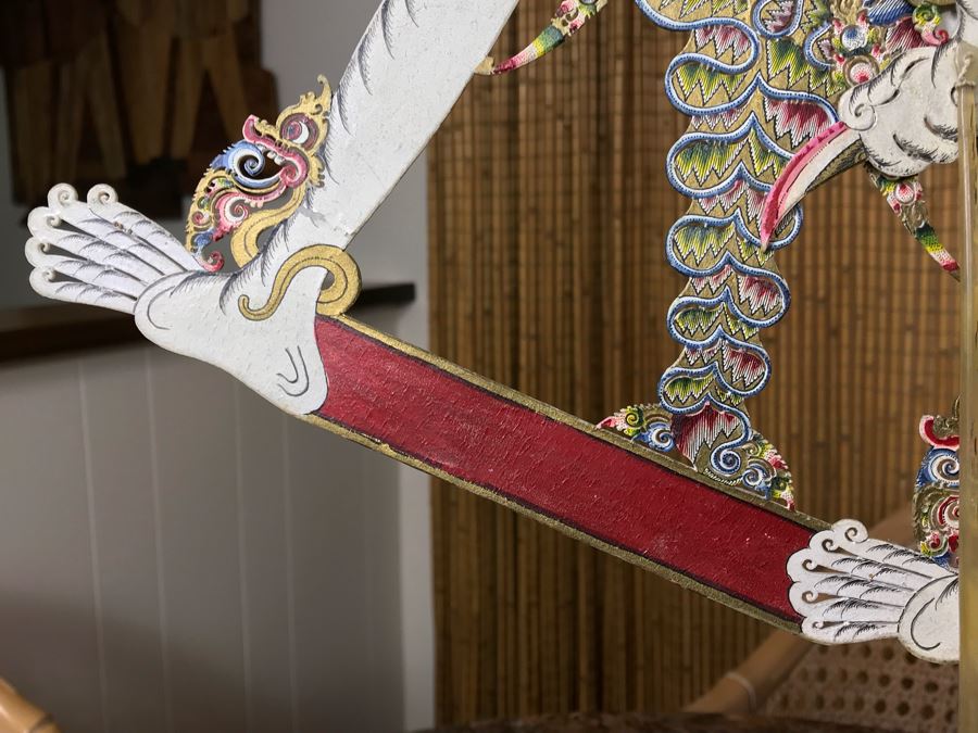 Vintage Thailand Shadow Puppet With Stand [Photo 7]