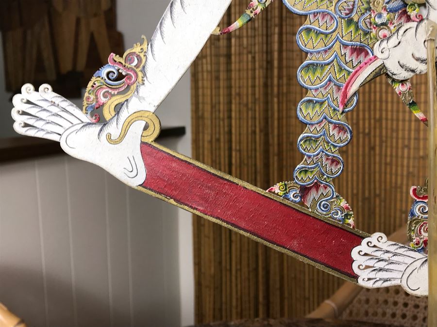 Vintage Thailand Shadow Puppet With Stand [Photo 6]