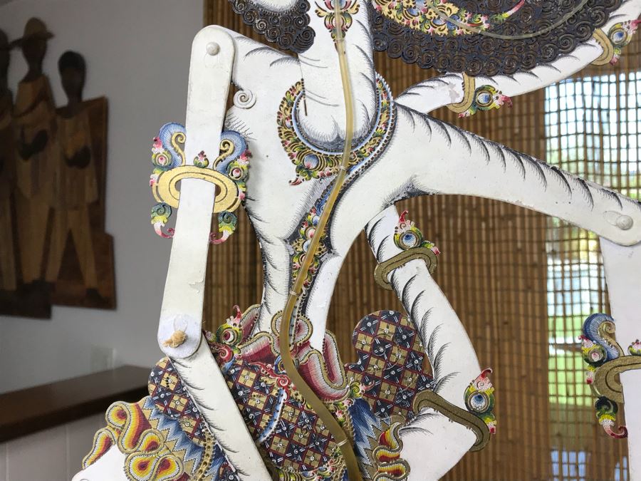 Vintage Thailand Shadow Puppet With Stand [Photo 4]