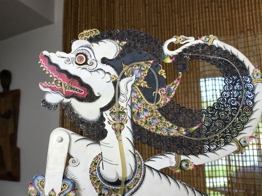 Vintage Thailand Shadow Puppet With Stand [Photo 13]