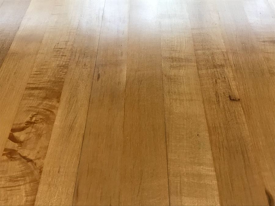 Round Oak Butcher Block Pedestal Table [Photo 8]