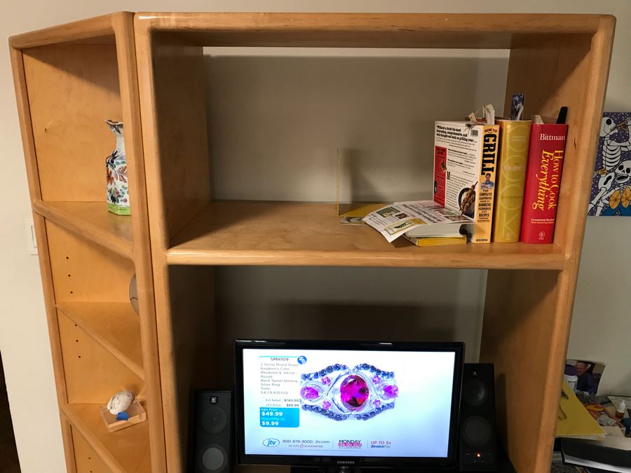 2-Piece Wooden Shelf Bookcase Cabinet - Does Not Include Items On Shelves [Photo 6]