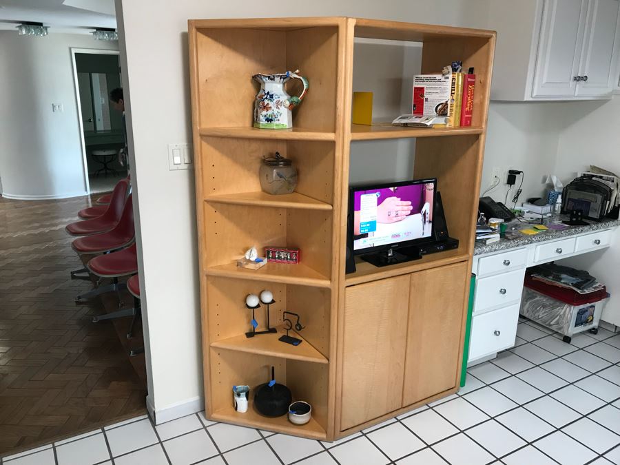 2-Piece Wooden Shelf Bookcase Cabinet - Does Not Include Items On Shelves [Photo 5]