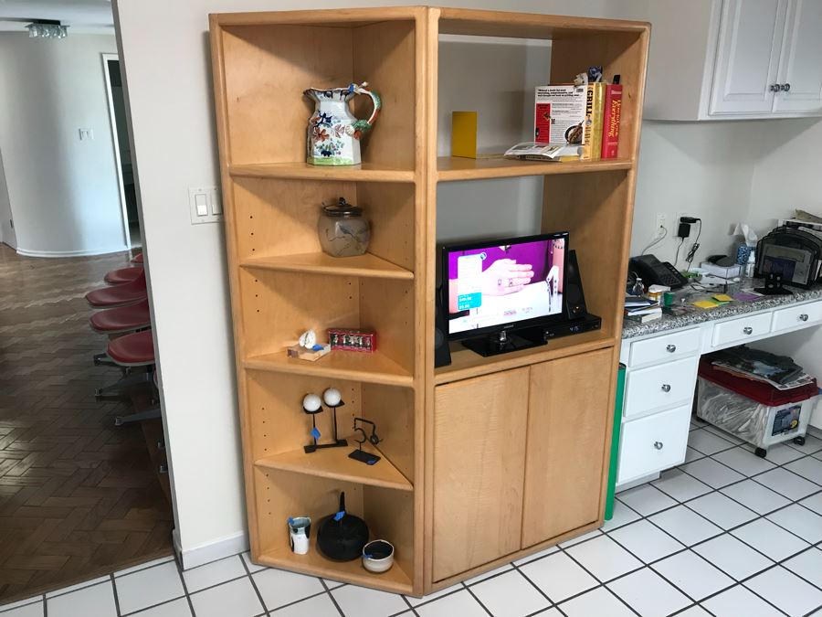 2-Piece Wooden Shelf Bookcase Cabinet - Does Not Include Items On Shelves [Photo 4]