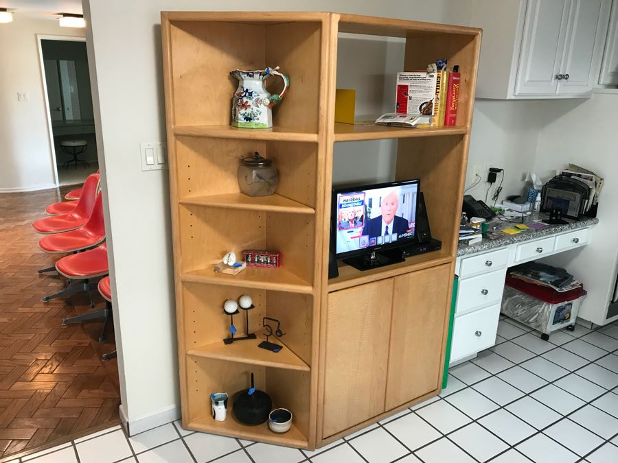 2-Piece Wooden Shelf Bookcase Cabinet - Does Not Include Items On Shelves [Photo 2]