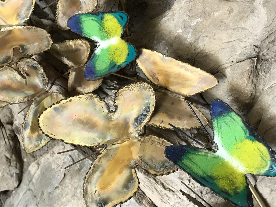 Metal And Enamel Wall Art Sculpture Of Butterflies [Photo 6]