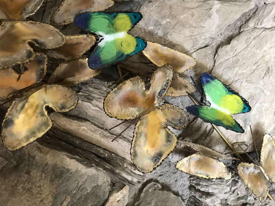 Metal And Enamel Wall Art Sculpture Of Butterflies [Photo 5]