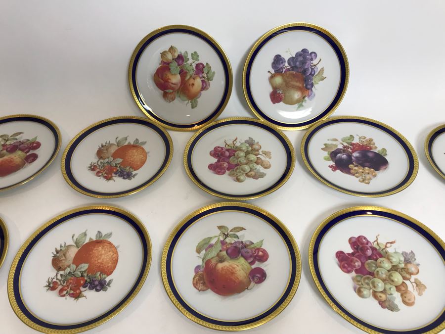 (12) E&R Schumann Bavaria Arzberg Germany Fruit Desert Plates