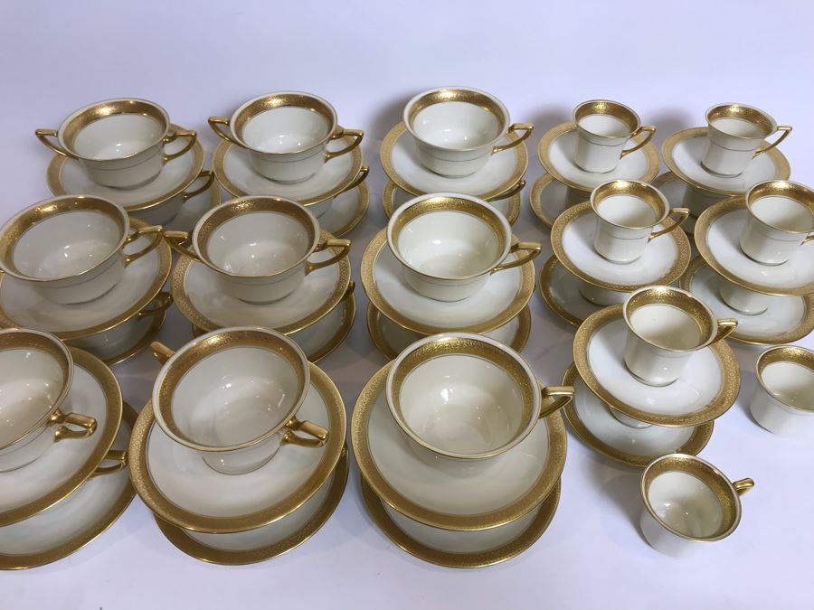 58 Piece Rosenthal Ivory Bavaria Premier Cups And Saucers, Double Handle, Single Handle And Demitasse [Photo 5]