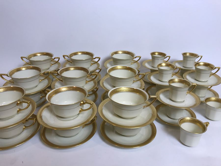 58 Piece Rosenthal Ivory Bavaria Premier Cups And Saucers, Double Handle, Single Handle And Demitasse [Photo 1]