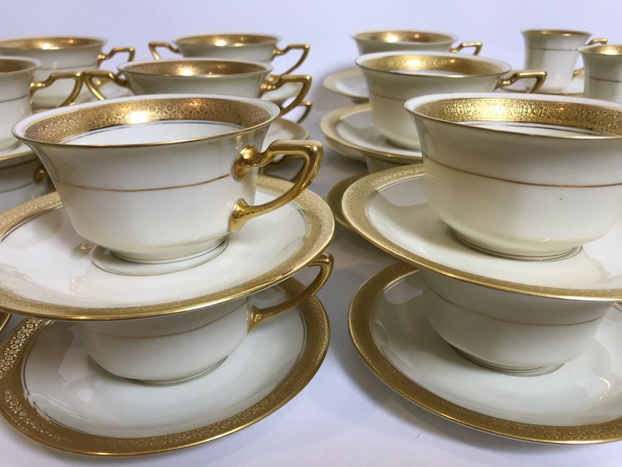 58 Piece Rosenthal Ivory Bavaria Premier Cups And Saucers, Double Handle, Single Handle And Demitasse [Photo 8]