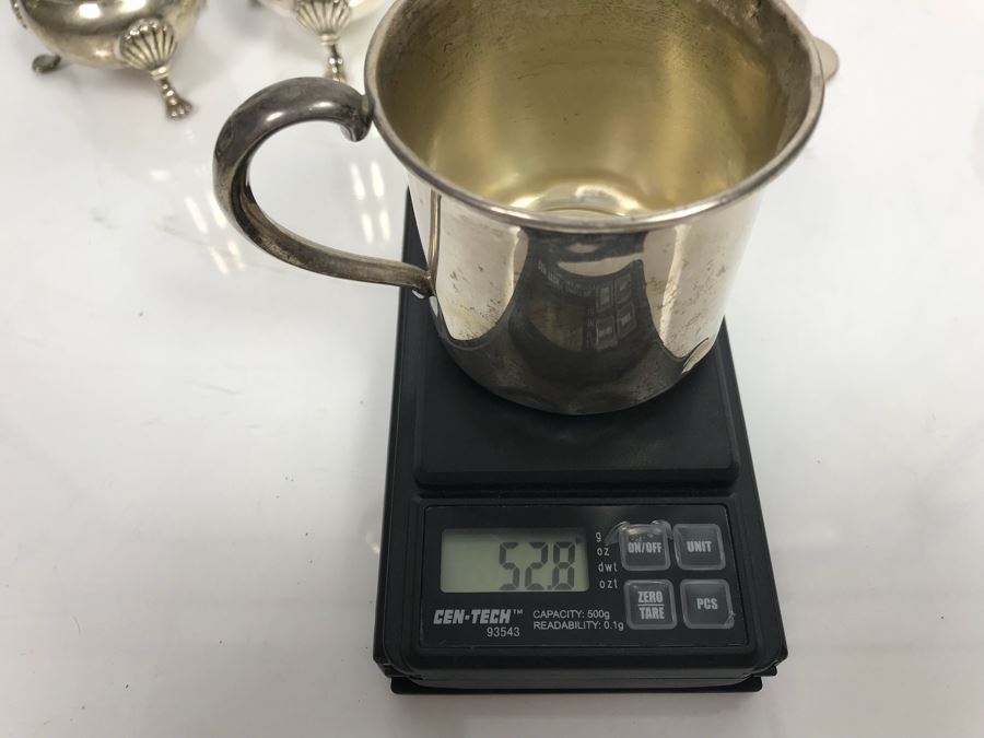 Set Of (4) Sterling Silver Hunt Hallmark Salt Shakers And Newport Sterling Silver Cup 360g [Photo 15]