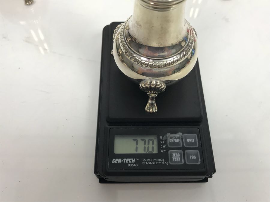 Set Of (4) Sterling Silver Hunt Hallmark Salt Shakers And Newport Sterling Silver Cup 360g [Photo 14]