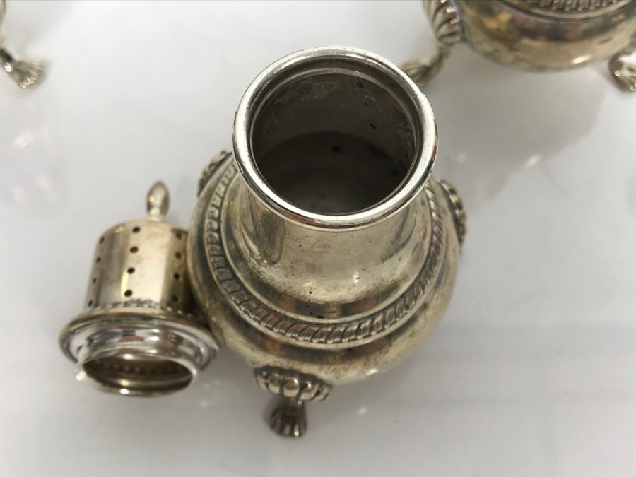 Set Of (4) Sterling Silver Hunt Hallmark Salt Shakers And Newport Sterling Silver Cup 360g [Photo 9]