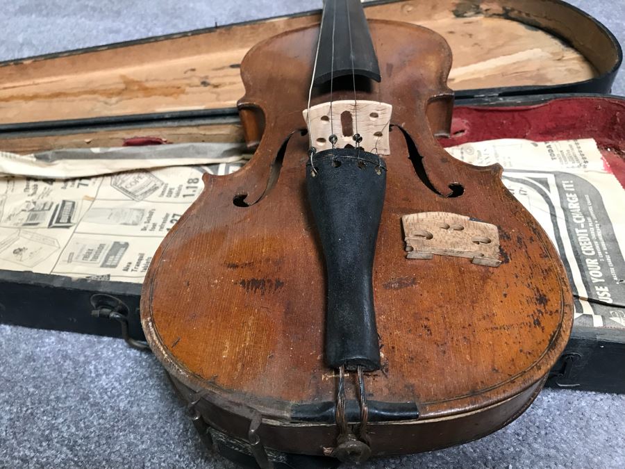 JUST ADDED - Old Violin With Case - Appears To Have Been Modified [Photo 9]