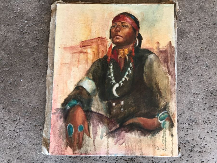 JUST ADDED - Original Oil Painting Of Native American By Renee 24” X 30”